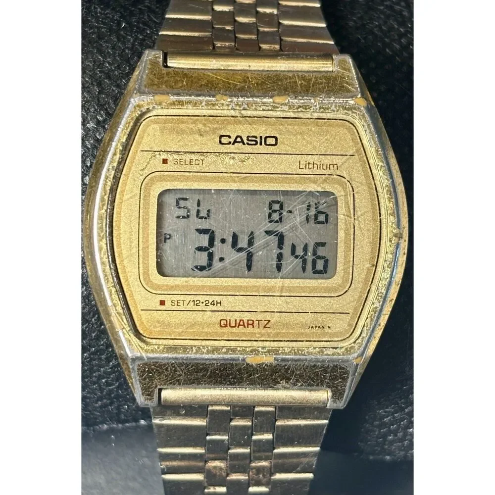 Rare Vintage Casio B612G (Module 350) Gold-Tone Digital Watch – New Battery
